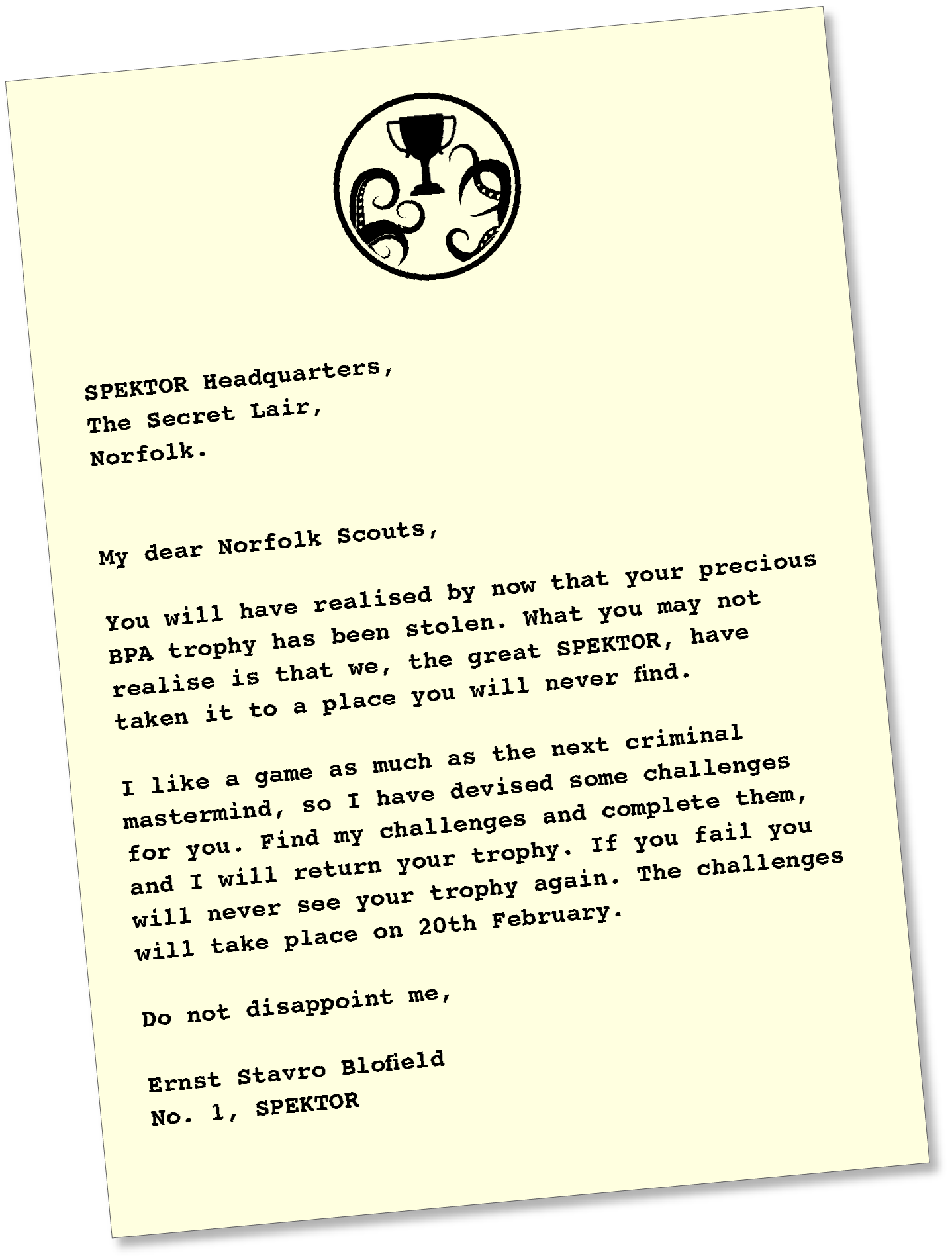 Blofield's Letter